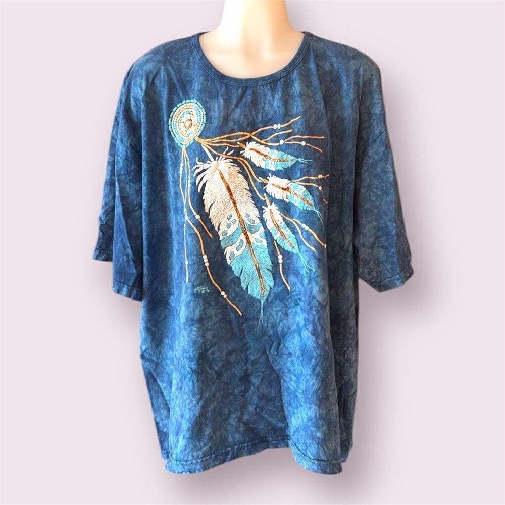 LYNEE APPAREL Vintage 1996 Southwestern Puffy Tie Dye Oversized Tee